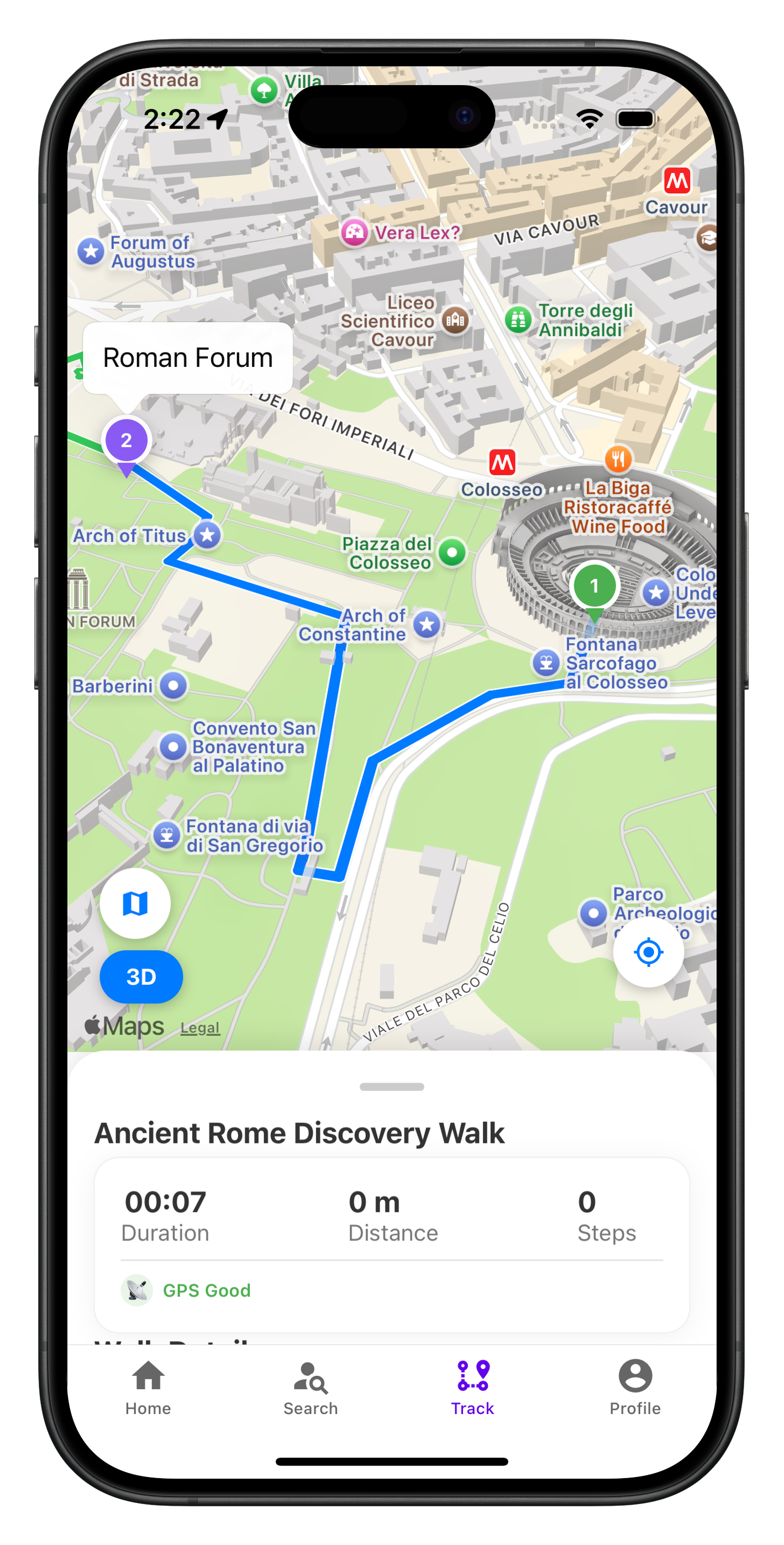 Walk Tracking - GPS and Real-time Metrics