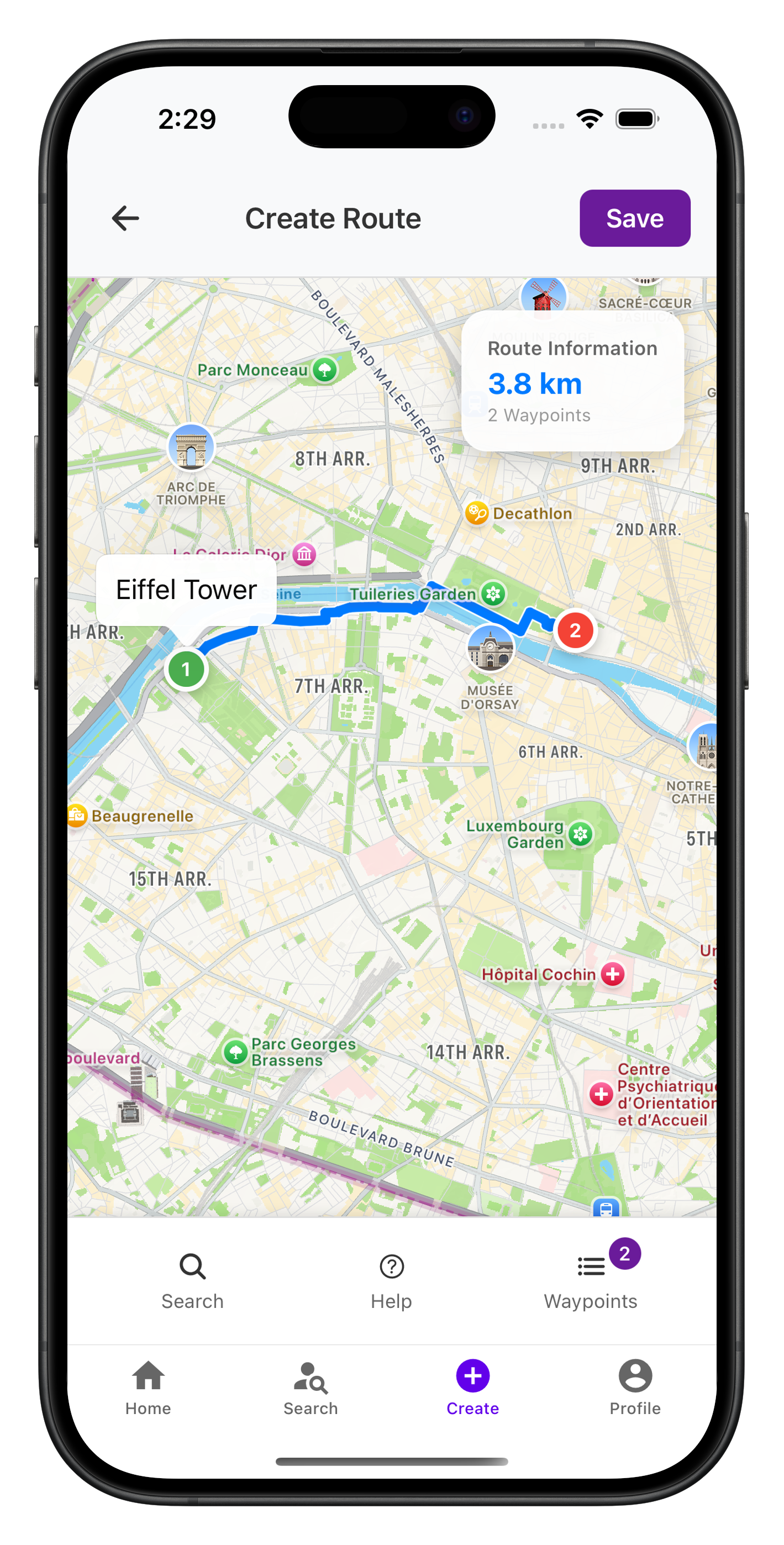 Route Creation - Create New Routes and Share